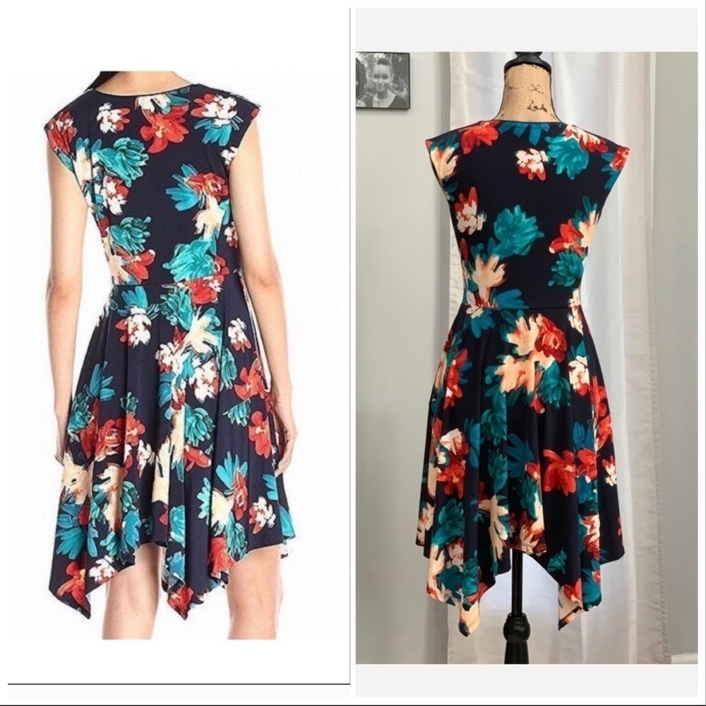 Ellen Tracy bold print floral dress size S - Picture 3 of 8
